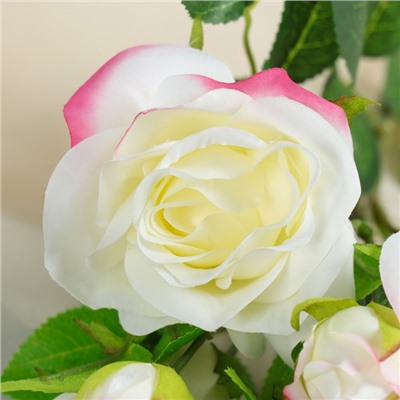 Цветы искусственные «Розочки кустовые», 8×65 см, белые