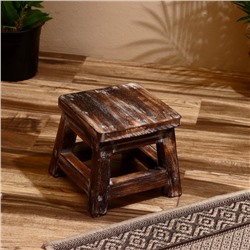 Табурет, 21×21×18 см, дерево албезия, коричневый