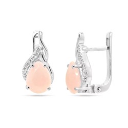 Серьги из серебра розовый кварц, Ю-Елена