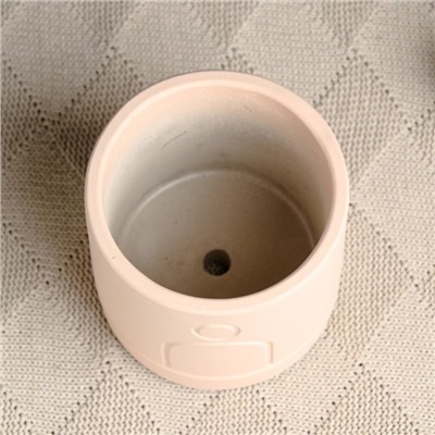 Декоративный горшок для цветов «Хедвиг», 10.5×10.5×9.7 см, керамический, бежевый