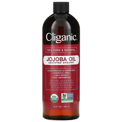 Cliganic, на 100% чистое и натуральное масло жожоба, 473 мл (16 жидк. унций)