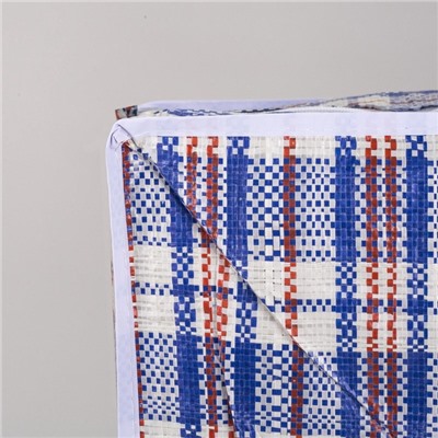 Сумка хозяйственная, 115 л, 70×30×55 см, синяя/белая