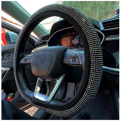Оплетка руля, 38см, украшена стразами