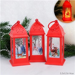 Фонарь светодиодный 14 см / JSLAN12red /уп 12/240/новогодний/красный