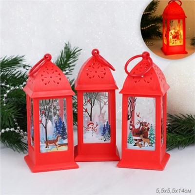 Фонарь светодиодный 14 см / JSLAN12red /уп 12/240/новогодний/красный