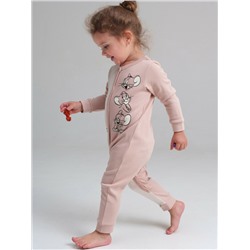 Комбинезон детский трикотажный для девочек, 2 шт в комплекте