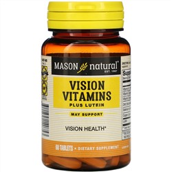 Mason Natural, Витамины для зрения с лютеином, 60 таблеток