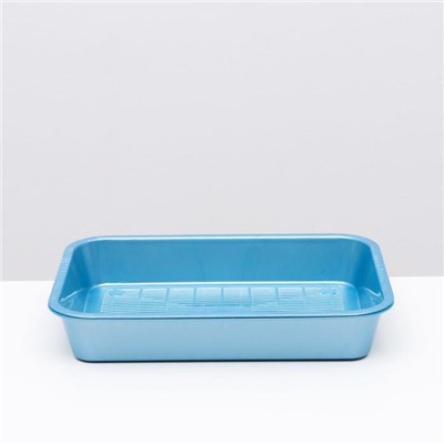 Туалет перламутровый средний с сеткой 36×26×6.5 см голубой