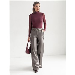 Джинсы трубы металлик прямые из эластичного денима