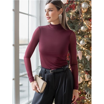 Водолазка с прозрачными рукавами