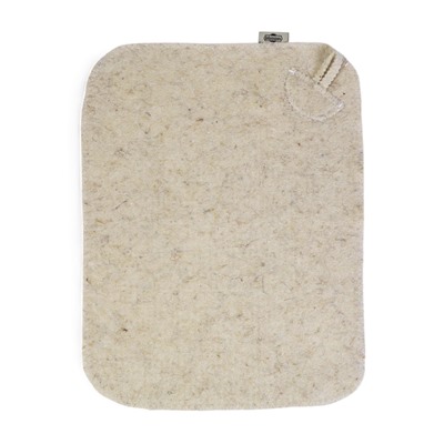 Коврик - сидушка для бани и сауны «Классический», 44×34 см, шерсть 100%, белый