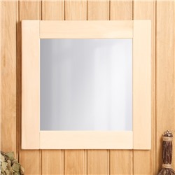 Зеркало для бани и сауны «Лёгкое», 50×50 см, в деревянной раме