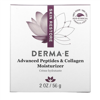 Derma E, улучшенное увлажняющее средство с пептидами и коллагеном, 56 г (2 унции)