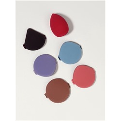 Спонжи для макияжа, в футляре, набор 6 шт.: спонж «капля», пуховки - 5 шт., МИКС