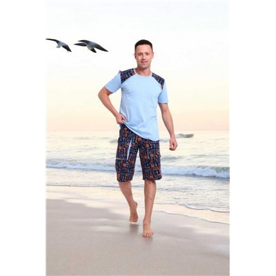 Мужской костюм 39057 (Т-син,оранж)