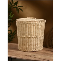 Корзина для белья с крышкой, 35×35×40 см, ротанг