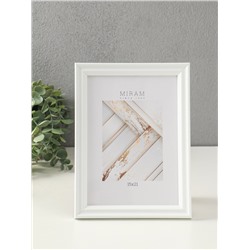 Фоторамка для фото 15×21 см «МИРАМ», пластик, белый, (пластиковый экран)