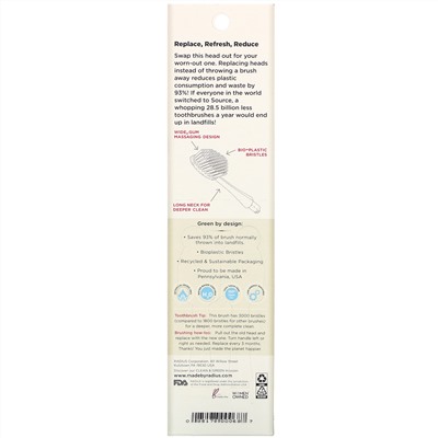 RADIUS, Brush Head Replacement, Medium, 2 Pack