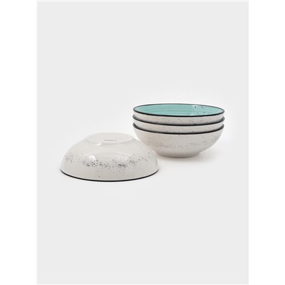 Набор тарелок глубоких Доляна Nature, 4 шт., d=19 см, керамика, голубые