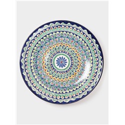 Ляган узбекский Риштанская керамика «Узоры», для плова, d=42 см, синий МИКС