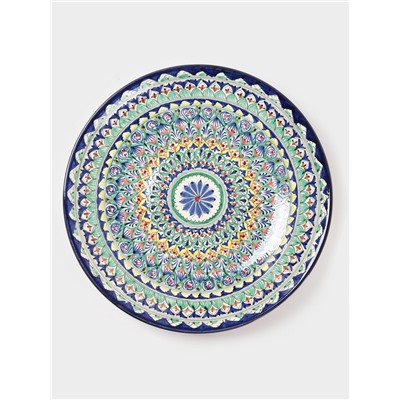 Ляган узбекский Риштанская керамика «Узоры», для плова, d=42 см, синий МИКС