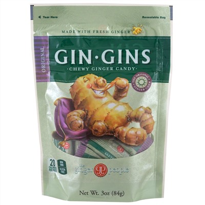 The Ginger People, Gin·Gins, жевательное имбирное печенье, оригинальное, 3 унц. (84 г)
