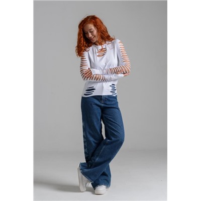 7476 Лонгслив женский (Белый)