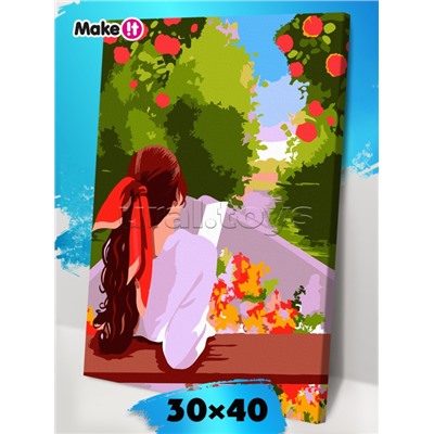 Картина по номерам "Девушка на лодке" 30х40