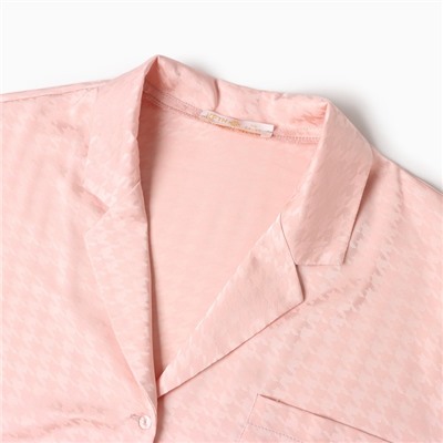 Пижама женская (рубашка, шорты) KAFTAN Silk, размер 40-42, розовая