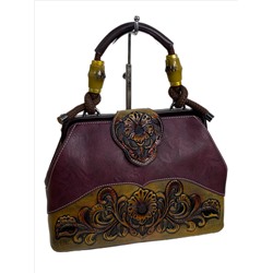 Женская сумка из искусственной кожи, цвет бордовый