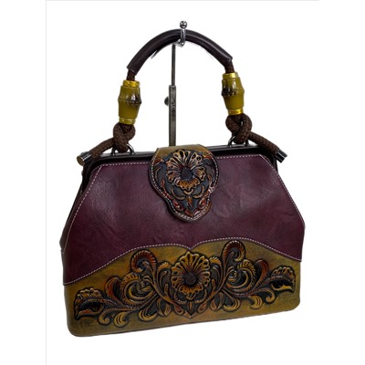 Женская сумка из искусственной кожи, цвет бордовый