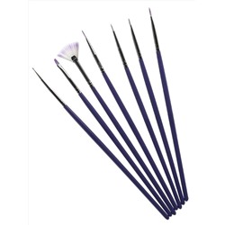 ZO Набор кистей для дизайна ногтей, фиолетовый, 7 шт 7550