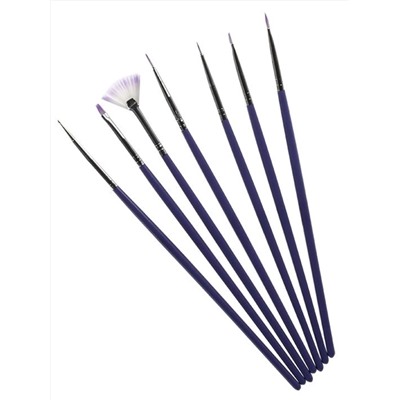 ZO Набор кистей для дизайна ногтей, фиолетовый, 7 шт 7550