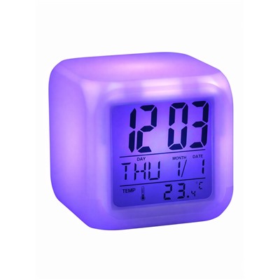 Часы - будильник LB-03, дата, температура, подсветка, белый