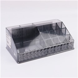 Органайзер для хранения косметики, 16 секций, 12.5×21.5×8 см, чёрный