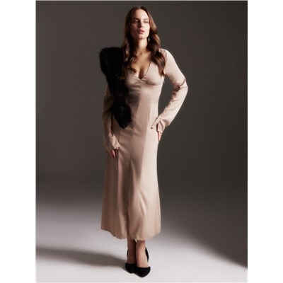 Платье женское шёлковое MIST: Classic Collection размер 44, бежевое