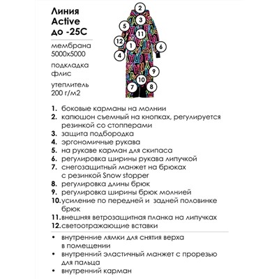 Комбинезон текстильный с полиуретановым покрытием для девочек разноцветный