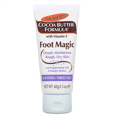 Palmer's, Foot Magic, состав с какао-маслом, витамином Е, маслом перечной мяты и маслом манго, 60 г (2,1 унции)