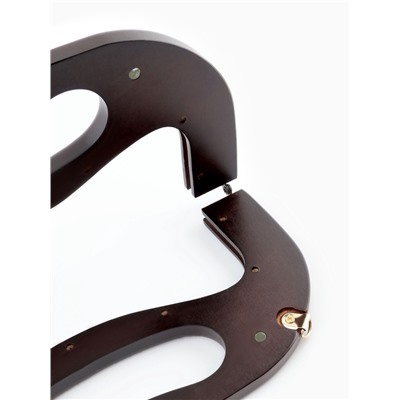 Ручка-фермуар для сумки, деревянная, на магнитах, с креплением, 27×12×2.5 см, коричневая