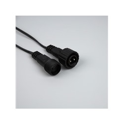 Гирлянда «Бахрома» 3×0.6 м, IP44, УМС, тёмная нить, 100 LED, свечение белое, мерцание, 24 В