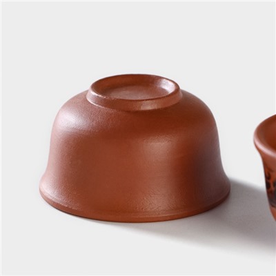 Набор для чайной церемонии «Дракон», 10 предметов: 8 пиал 35 мл, чайник 200 мл, чахай 150 мл, керамика, коричневый