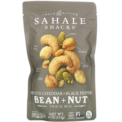 Sahale Snacks, Snack Mix, White Cheddar, Black Pepper Bean + Nut, 4 oz (113 g)