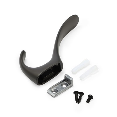 Крючок мебельный CAPPIO HEEL LIGHT, двухрожковый, цвет графит