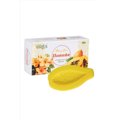 Aasha Herbals Аюрведическое косметическое мыло / Honey Dew Папайя, 75 г KRISTALLER, 1110904