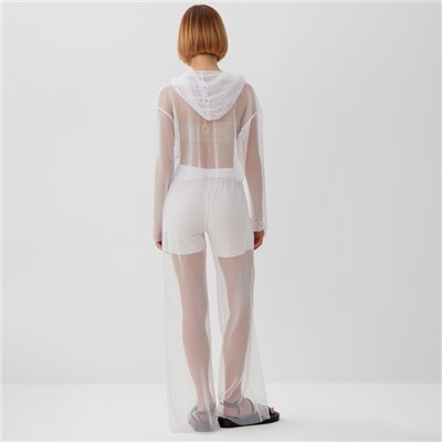 Костюм женский (лонгслив с капюшоном, брюки) MINAKU: Casual Collection, размер 46, белый