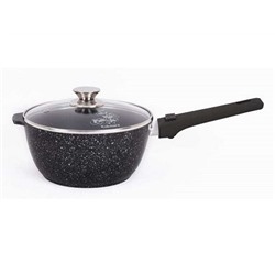 Ковш 2,2л со съемной ручкой, стекл. крышкой, АП (темный мрамор)