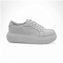 Кроссовки из натуральной кожи PDE35-1 белые