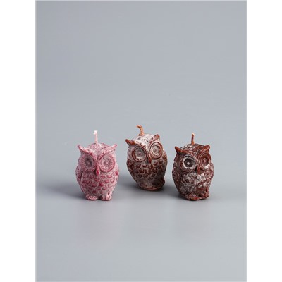 УЦЕНКА Свеча «Сова», 5×5×6 см, соевый воск, МИКС