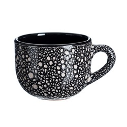 Кружка Борисовская керамика «Мрамор», 500 мл, 12×7.5 см, чёрная