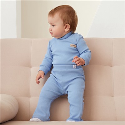 Брюки (клеш) для девочки MINAKU, рост 74-80 см, пыльно-голубые